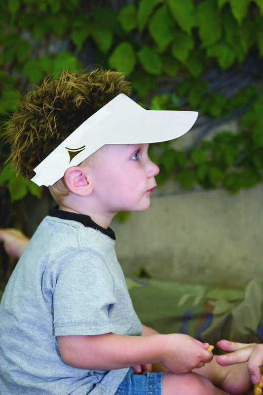 Baby White Visor Brown Hair