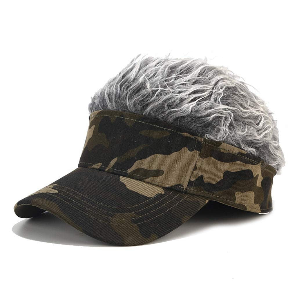 Camo Forest Green Visor Gray Hair