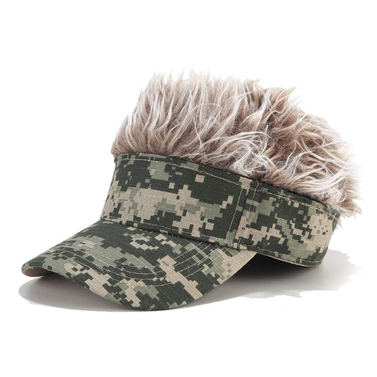 Camo Digital Green Visor Sandy Blonde Hair