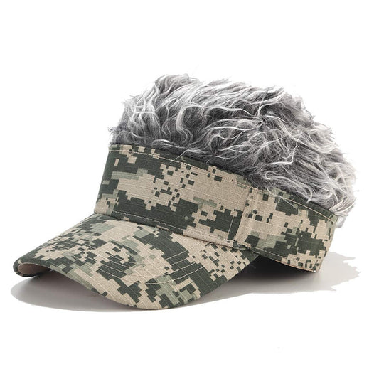 Camo Digital Green Visor Gray Hair